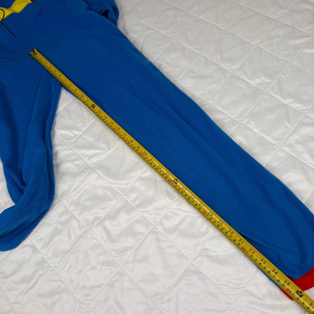 DC Comics Superman Adult M Fleece One Piece Pajamas Cape Costume with Pockets - Picture 11 of 13